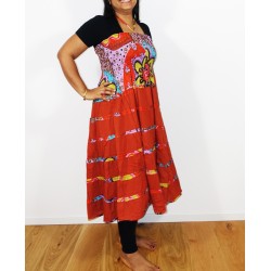 Rockkleid orange-bunt