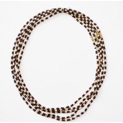 Halsk. (Tulsi) 1fach 2farbig Braun (48 cm)