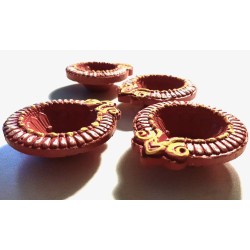 Diya Clay klein rotbraun Diwali Puja