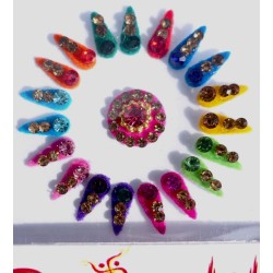 Bindi bunt oval und rund dezent