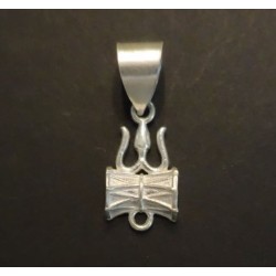 Shiva Dreizack Trishul Damaru Silber Anhänger Pendent