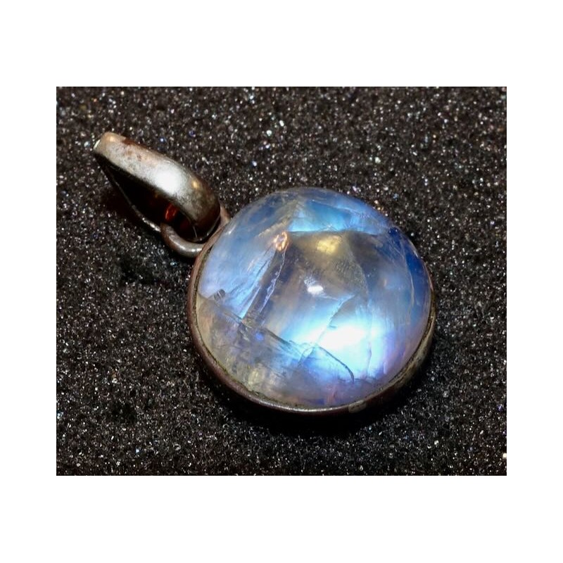 Blauer Mondstein Silber Anhänger Pendent Sterling Vintage
