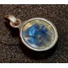 Blauer Mondstein Silber Anhänger Pendent Sterling Vintage