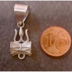 Shiva Dreizack Trishul Damaru Silber Anhänger Pendent