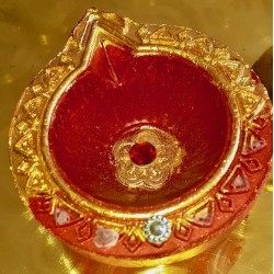 Diya Clay Rot klein Deko Gheelampe aus Ton Special handmade Diwali Puja