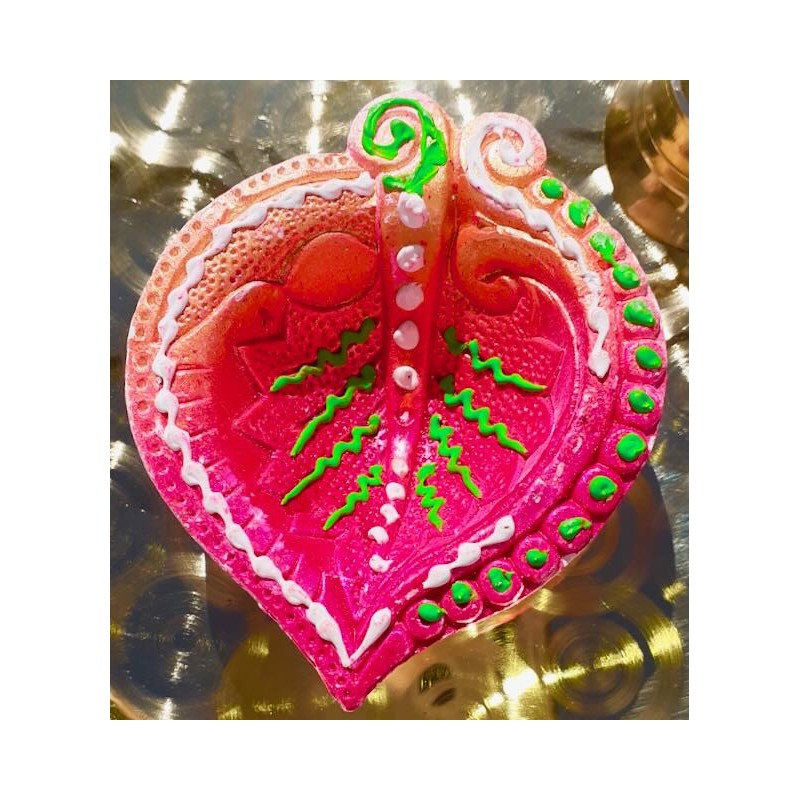 Diya Clay Rosa Deko Gheelampe aus Ton Special handmade Diwali Puja