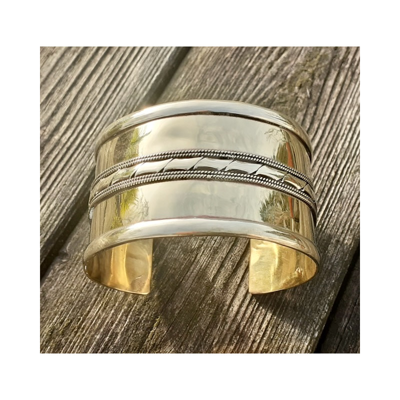 Armreif breit Silber vergoldet