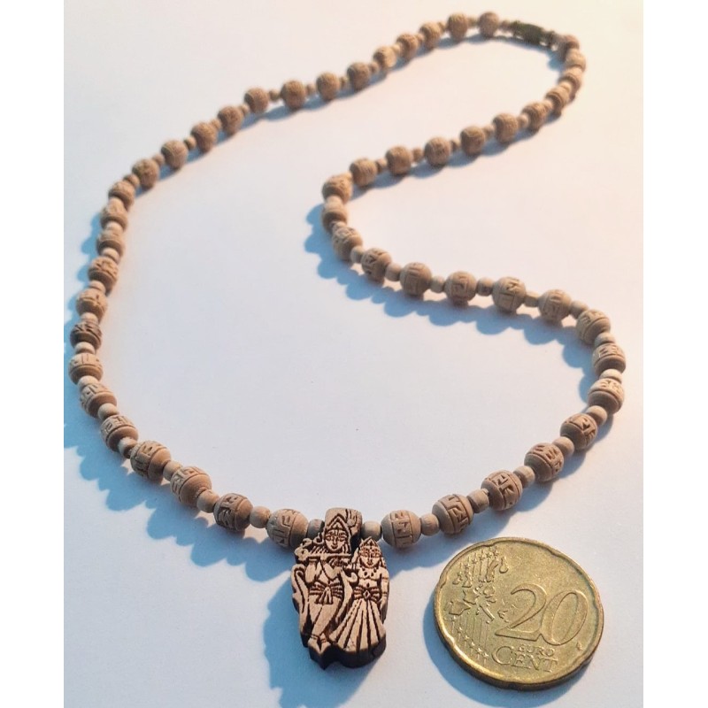 1fach Radha Nam Beads mit Radha Krishna Anhänger locket fein